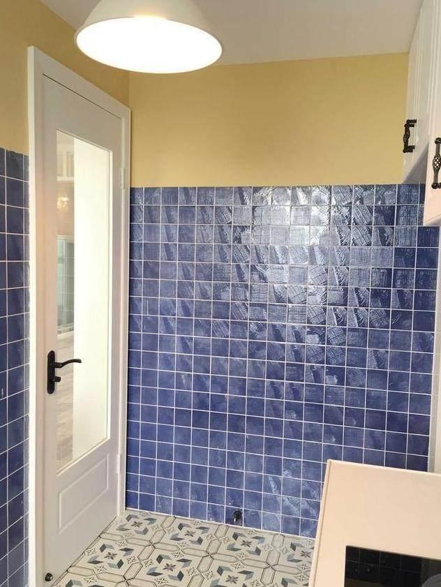厨房装修老婆非要贴蓝色瓷砖，说是好看，完工后就像卫生间一样
